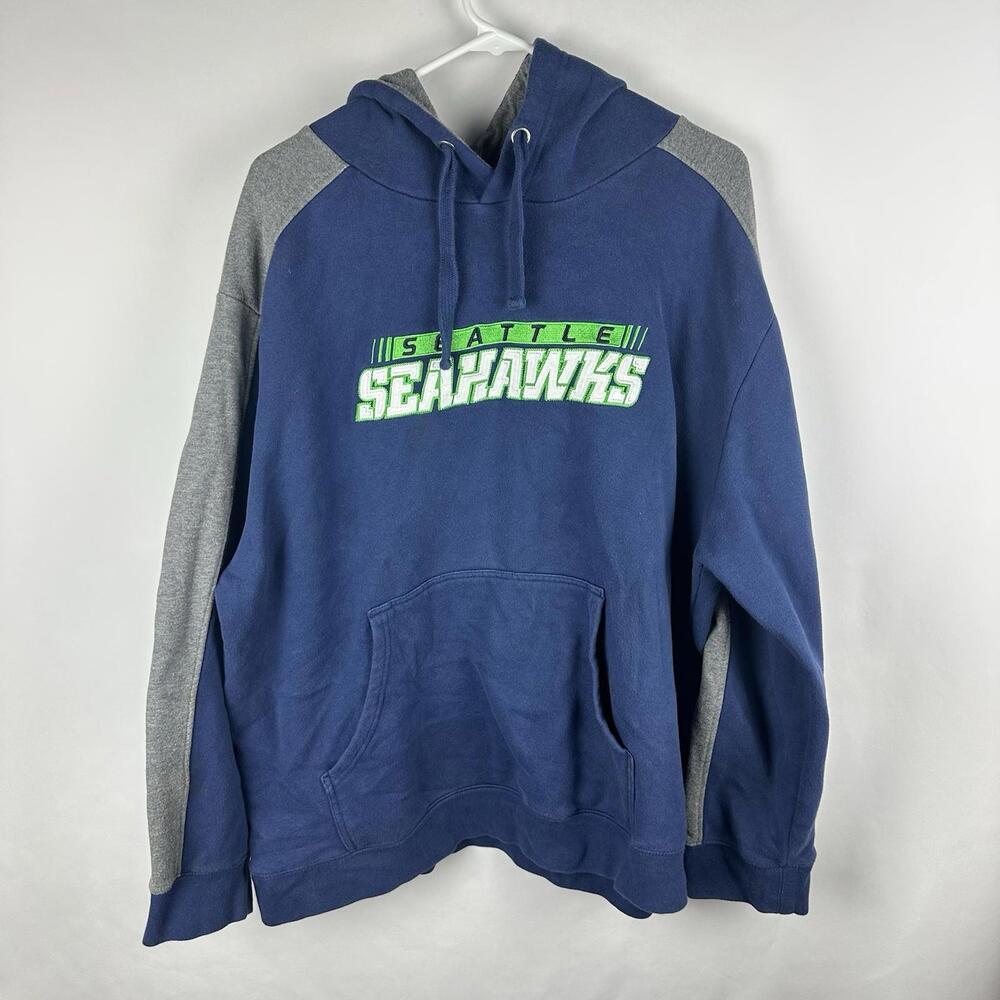 Seattle Seahawks Adult Hoodie 2XL NFL Pro Line Blue‎ Pocket Logo